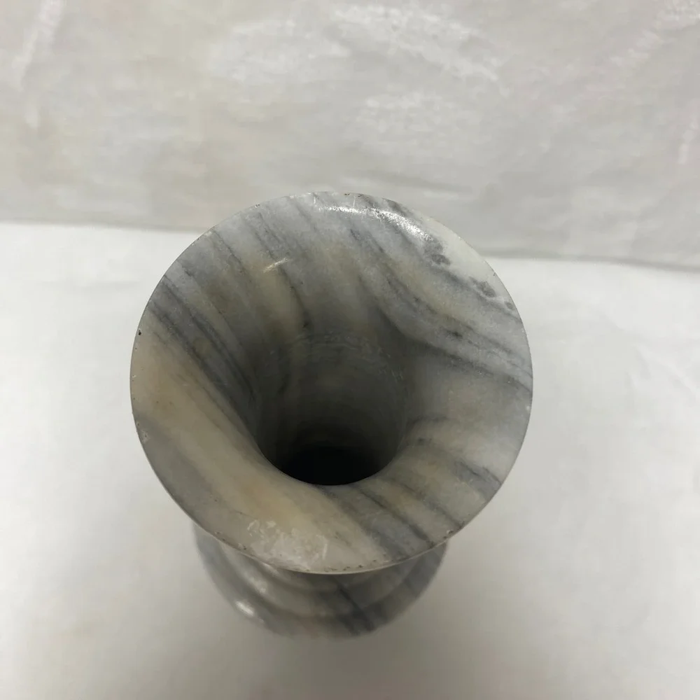 Marble Vase Stone Carved Floral Swirl Design Decorative Tabletop‎ Accent *SEE*